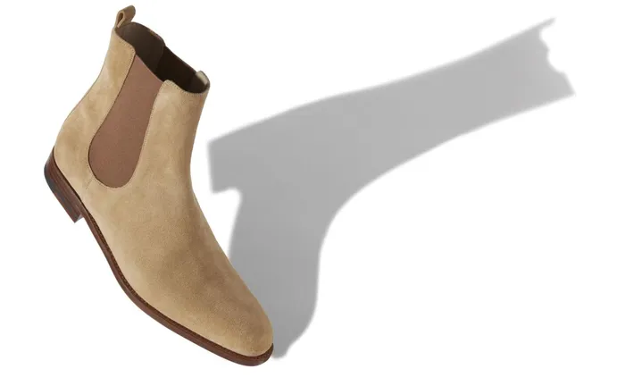 Men Casual Manolo Blahnik DELSA Sand Suede Chelsea Boots Men Casual Manolo Blahnik DELSA Sand Suede Chelsea Boots