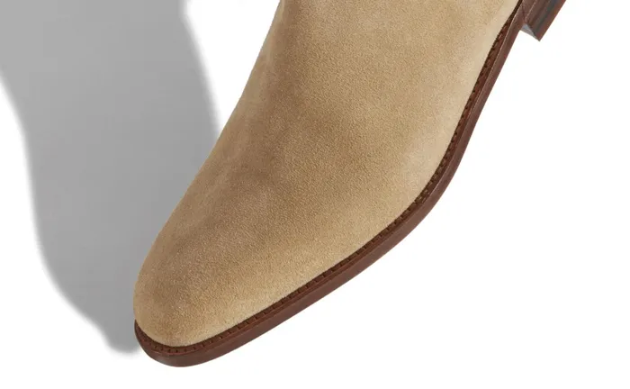 Men Casual Manolo Blahnik DELSA Sand Suede Chelsea Boots Men Casual Manolo Blahnik DELSA Sand Suede Chelsea Boots
