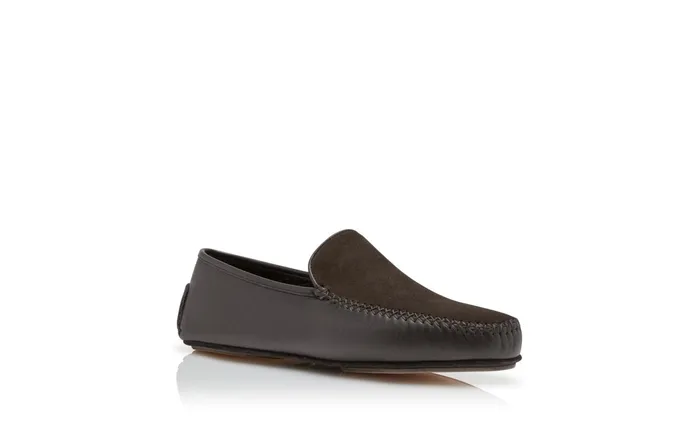 Men Casual Manolo Blahnik MAYFAIR Brown Nappa Leather And Suede Driving Shoes Men Casual Manolo Blahnik MAYFAIR Brown Nappa Leather And Suede Driving Shoes