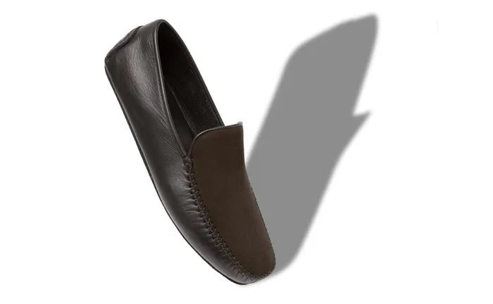 Men Casual Manolo Blahnik MAYFAIR Brown Nappa Leather And Suede Driving Shoes Men Casual Manolo Blahnik MAYFAIR Brown Nappa Leather And Suede Driving Shoes
