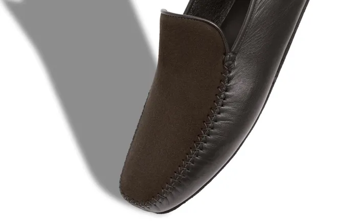 Men Casual Manolo Blahnik MAYFAIR Brown Nappa Leather And Suede Driving Shoes Men Casual Manolo Blahnik MAYFAIR Brown Nappa Leather And Suede Driving Shoes