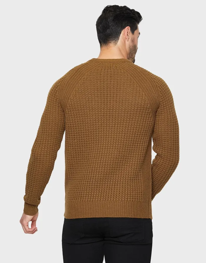 Men Catechu Wood Knitted Jumper Catechu Wood Threadbare Knitwear Men Catechu Wood Knitted Jumper Catechu Wood Threadbare Knitwear