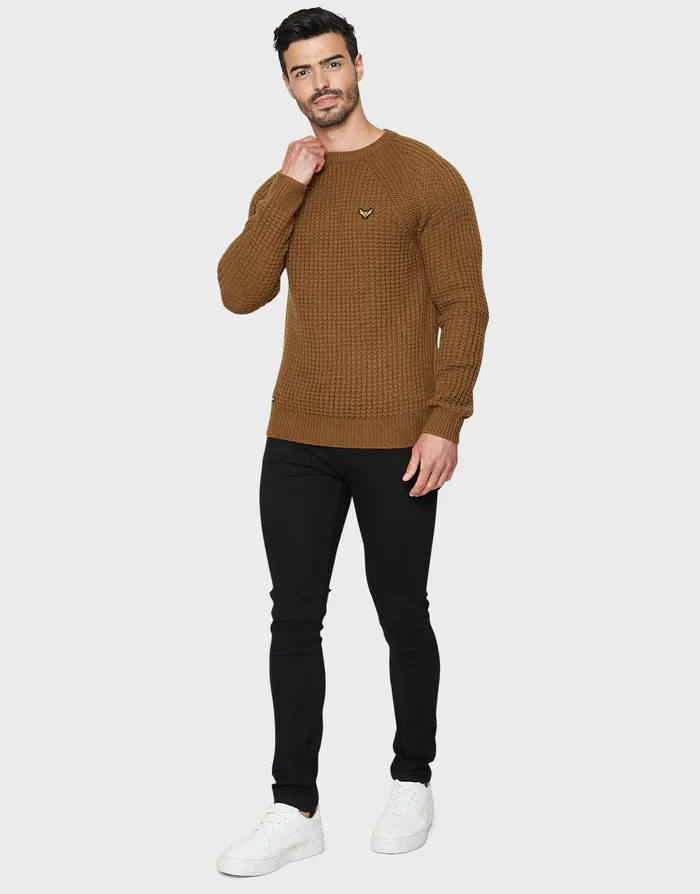 Men Catechu Wood Knitted Jumper Catechu Wood Threadbare Knitwear Men Catechu Wood Knitted Jumper Catechu Wood Threadbare Knitwear