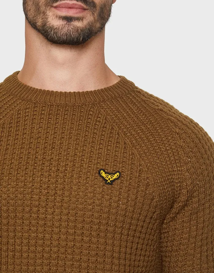 Men Catechu Wood Knitted Jumper Catechu Wood Threadbare Knitwear Men Catechu Wood Knitted Jumper Catechu Wood Threadbare Knitwear