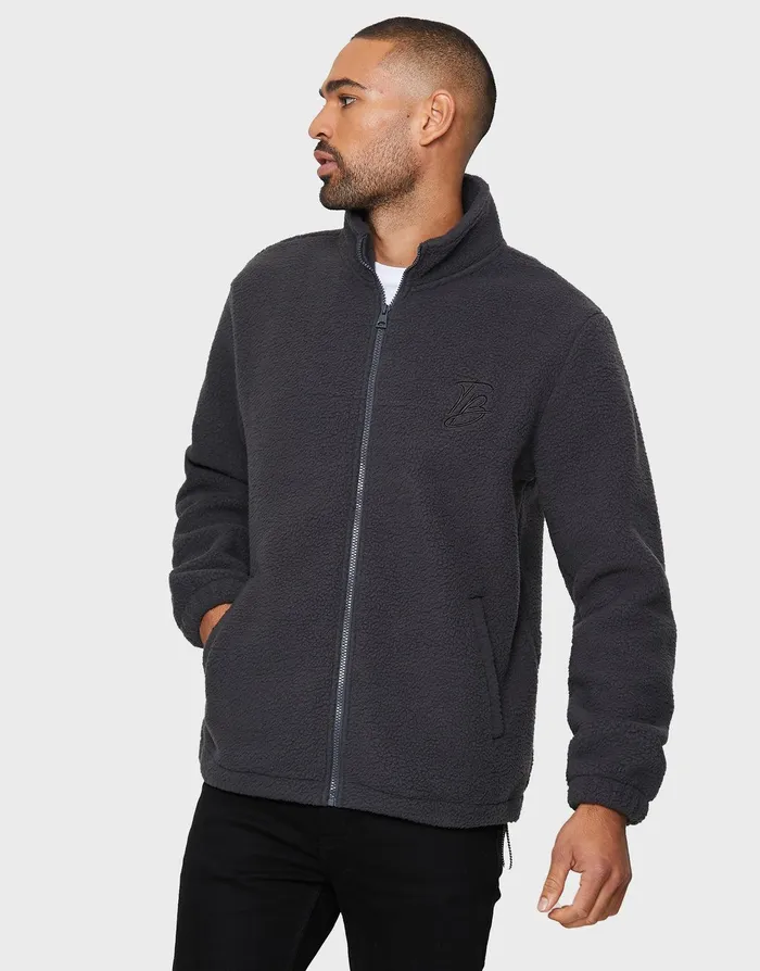 Men Charcoal Faux Borg Jacket Charcoal Threadbare Jacket and Coats Men Charcoal Faux Borg Jacket Charcoal Threadbare Jacket and Coats