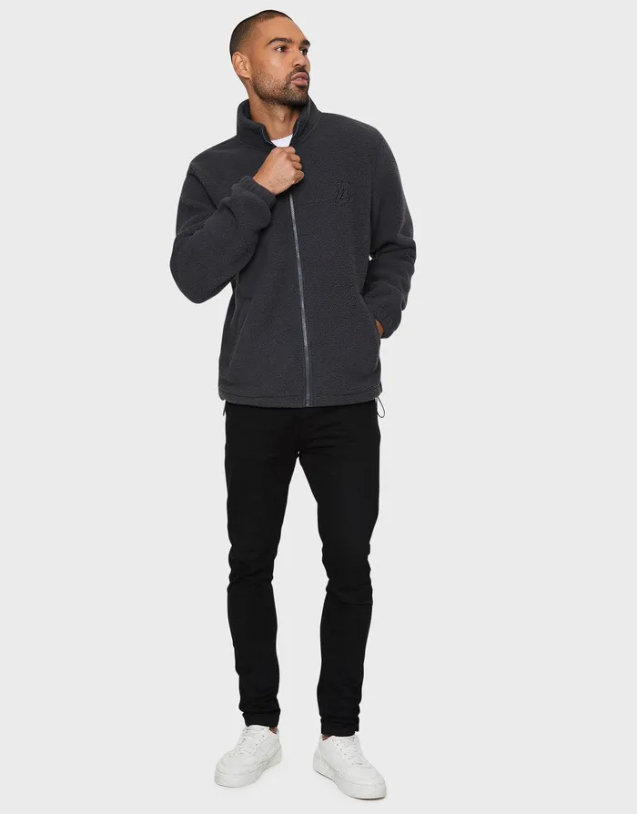 Men Charcoal Faux Borg Jacket Charcoal Threadbare Jacket and Coats Men Charcoal Faux Borg Jacket Charcoal Threadbare Jacket and Coats
