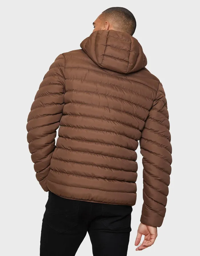 Men Chocolate Brown Hooded Puffer Jacket Chocolate Threadbare Jacket and Coats Men Chocolate Brown Hooded Puffer Jacket Chocolate Threadbare Jacket and Coats