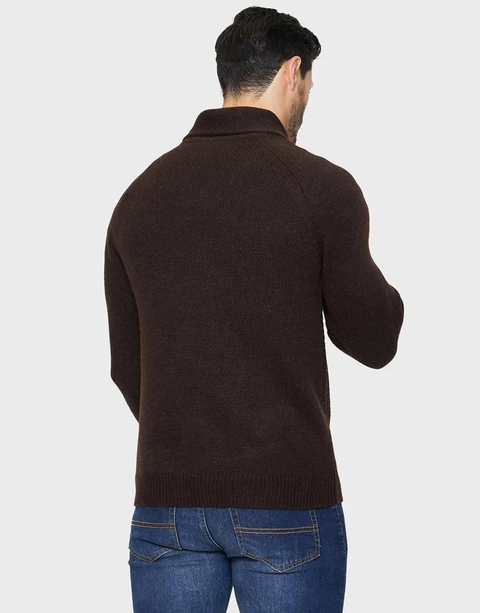 Men Chocolate Shawl Jumper Chocolate Threadbare Knitwear Men Chocolate Shawl Jumper Chocolate Threadbare Knitwear