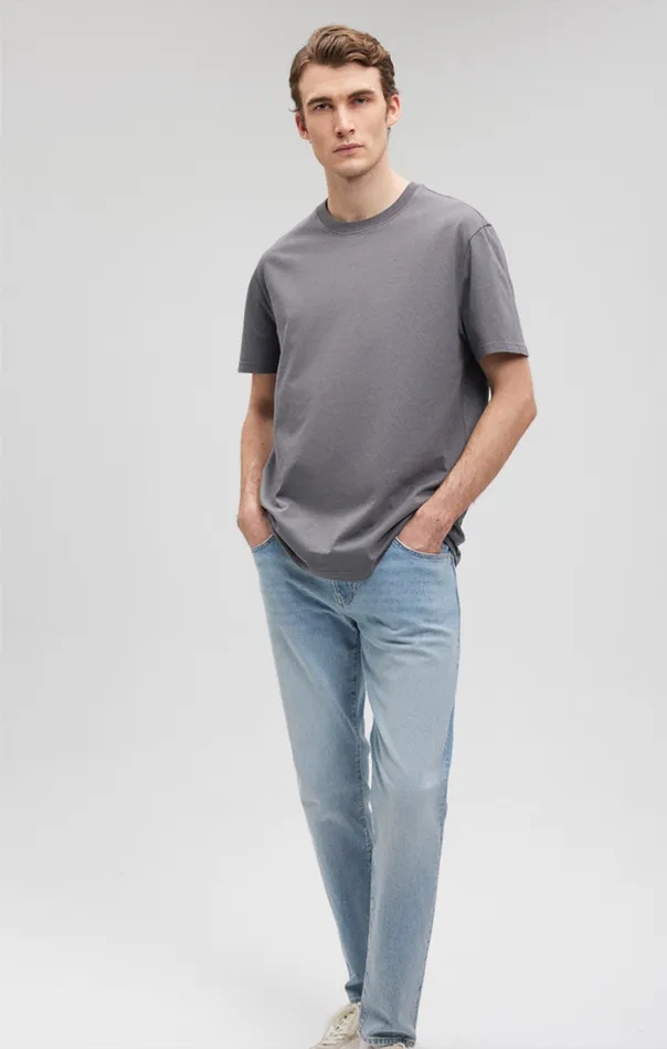 Men Classic Crew Neck TShirt In Lava Smoke Comfort Mavi Jeans TShirts