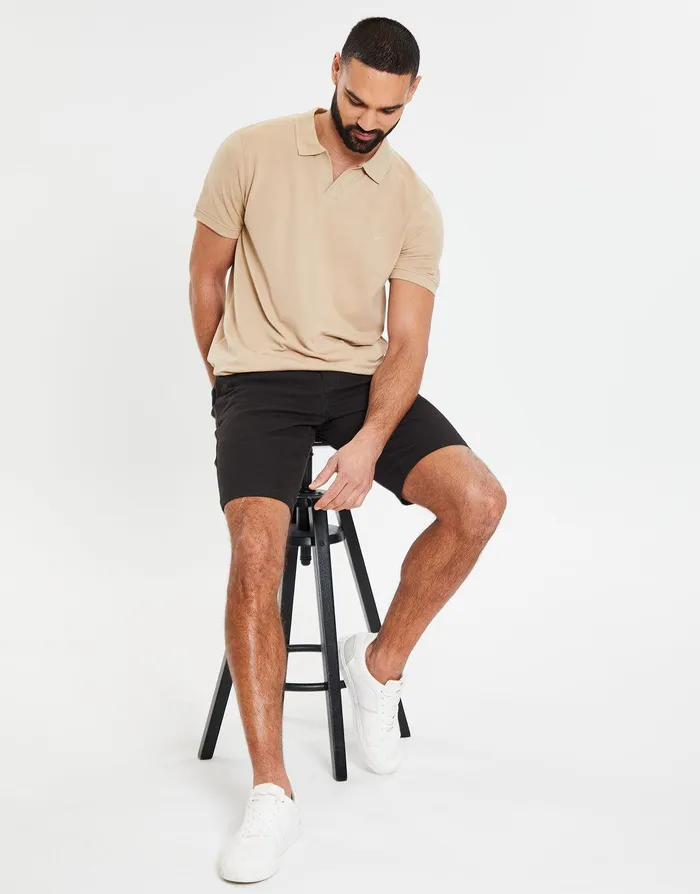 Men Cream Open Neck Collar Polo Shirt Cream Threadbare Polo Shirts Men Cream Open Neck Collar Polo Shirt Cream Threadbare Polo Shirts