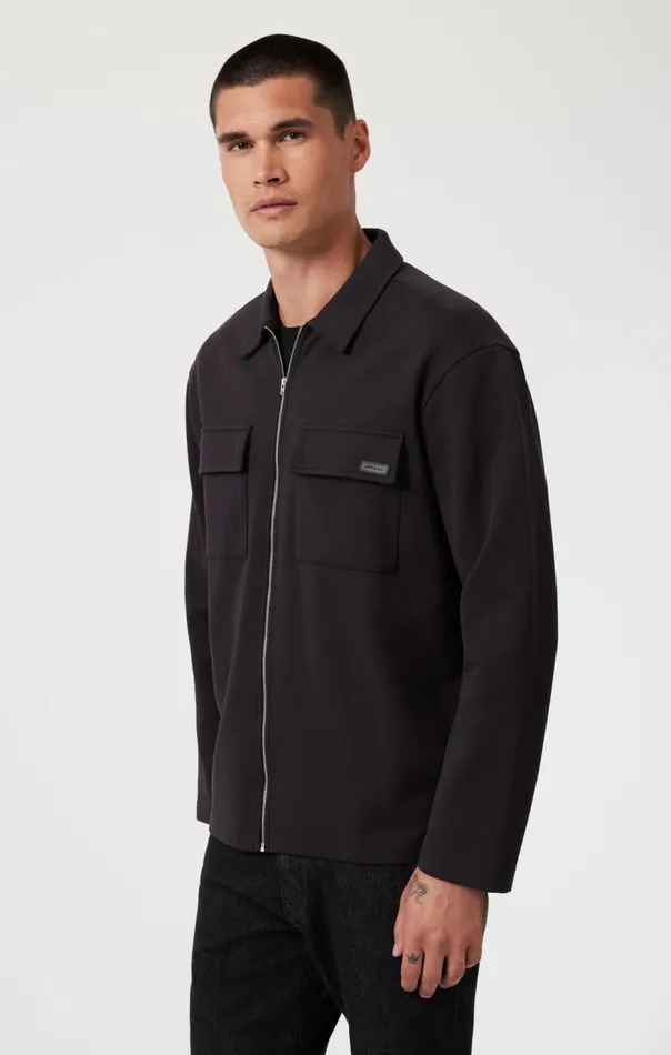 Men Double Pocket ZipUp Jacket In Black Mavi Jeans Jackets Men Double Pocket ZipUp Jacket In Black Mavi Jeans Jackets