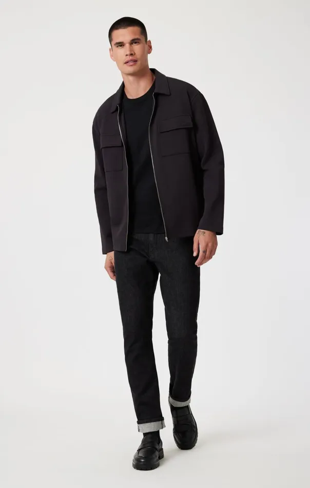 Men Double Pocket ZipUp Jacket In Black Mavi Jeans Jackets Men Double Pocket ZipUp Jacket In Black Mavi Jeans Jackets