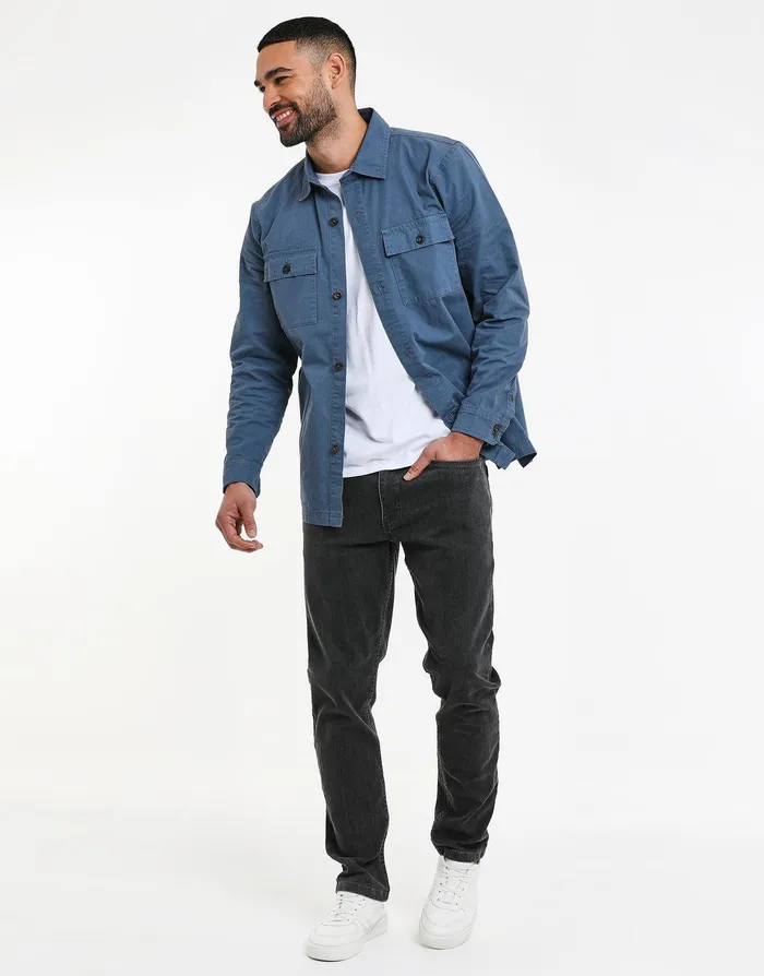 Men Dusky Blue Lightweight Shacket Dusky Blue Threadbare Jacket and Coats Men Dusky Blue Lightweight Shacket Dusky Blue Threadbare Jacket and Coats