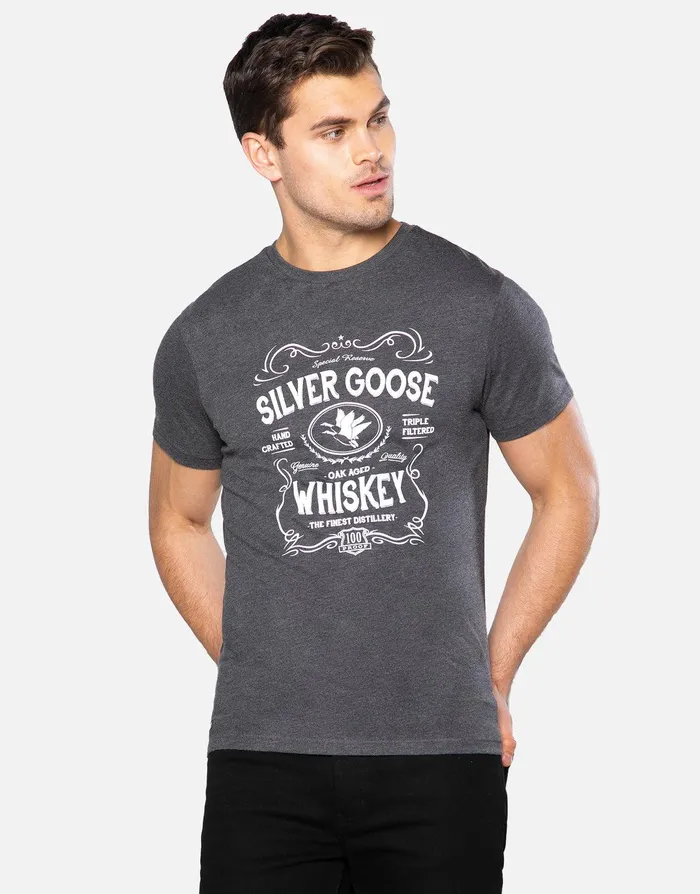 Men Grey Brewing Crew Neck TShirts 3 Pack BlackGrey MarlCharcoal Marl Threadbare TShirts