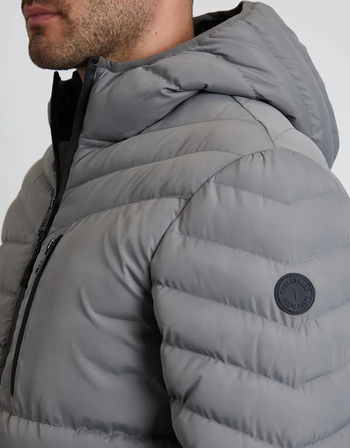 Men Grey Hooded Puffer Jacket Slate Threadbare Jacket and Coats Men Grey Hooded Puffer Jacket Slate Threadbare Jacket and Coats