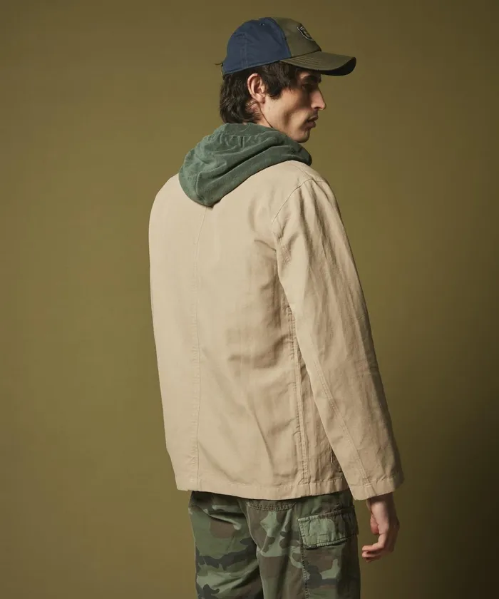 Men Hartford Jackets and Outerwear Natural Cotton And Linen Jerry Jacket