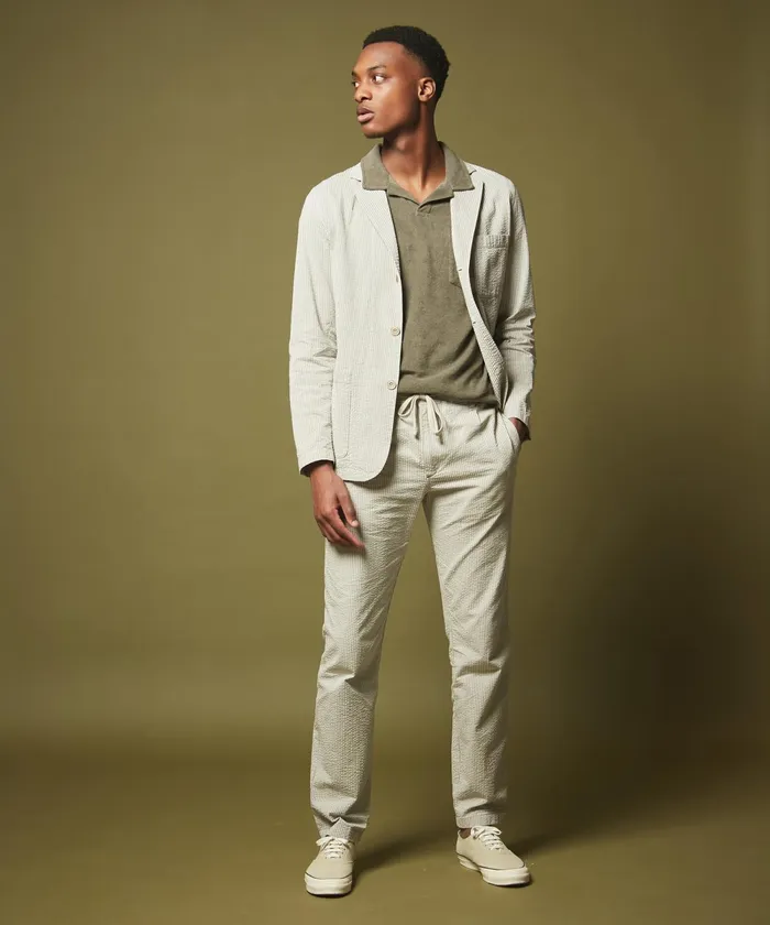 Men Hartford Pants Khaki Seersucker Tanker Easy Pants