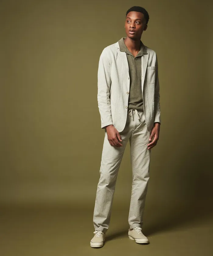Men Hartford Pants Khaki Seersucker Tanker Easy Pants