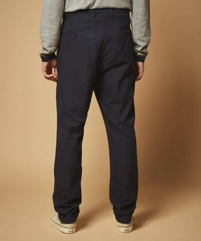 Men Hartford Pants Navy Houndstooth Pleated Pants