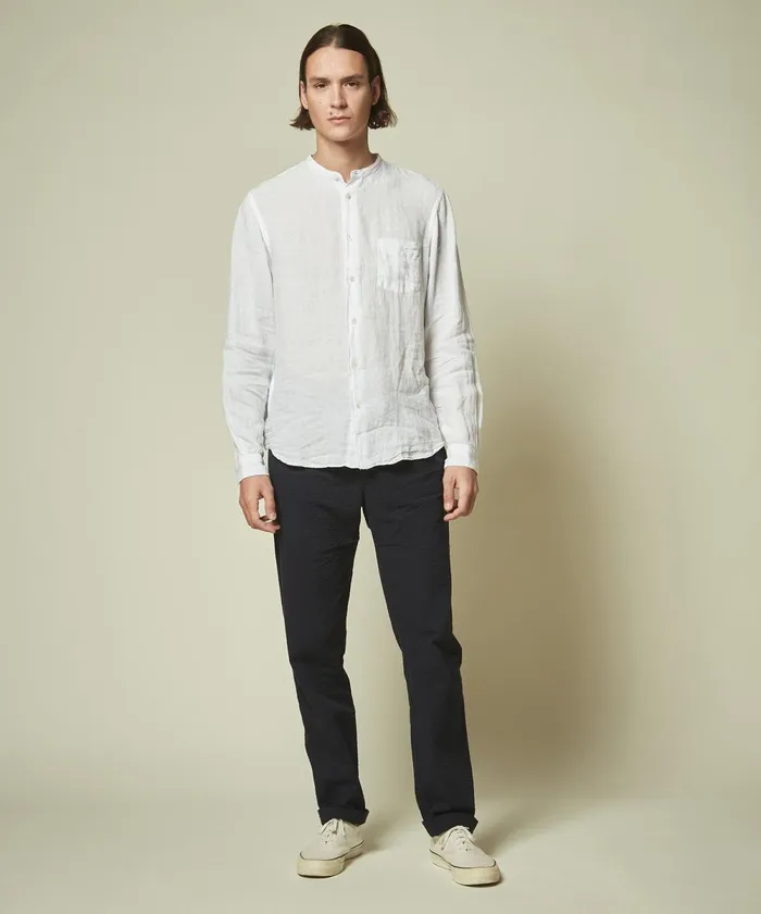 Men Hartford Pants Navy Seersucker Tanker Easy Pants