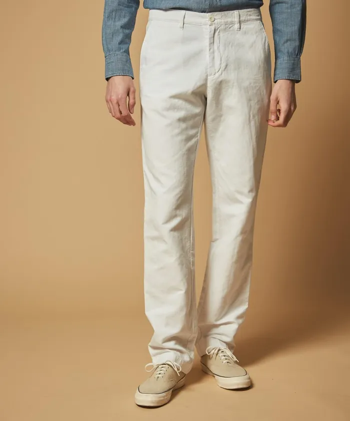 Men Hartford Pants White Canvas Tyron Pants