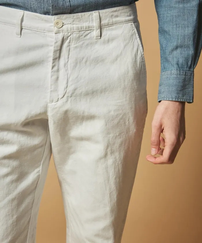 Men Hartford Pants White Canvas Tyron Pants