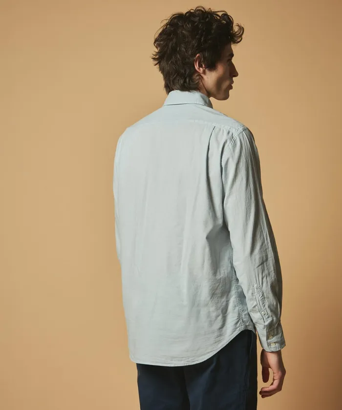 Men Hartford Shirts Celadon Light Pink Cotton Voile Paul Regular Shirt