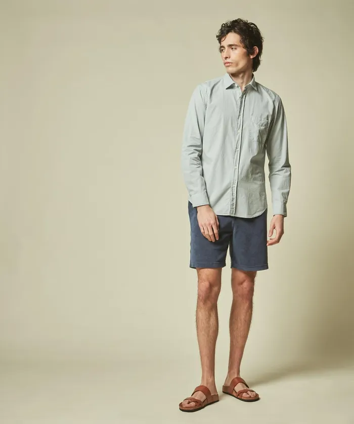 Men Hartford Shirts Celadon Twill Storm SlimFit Shirt