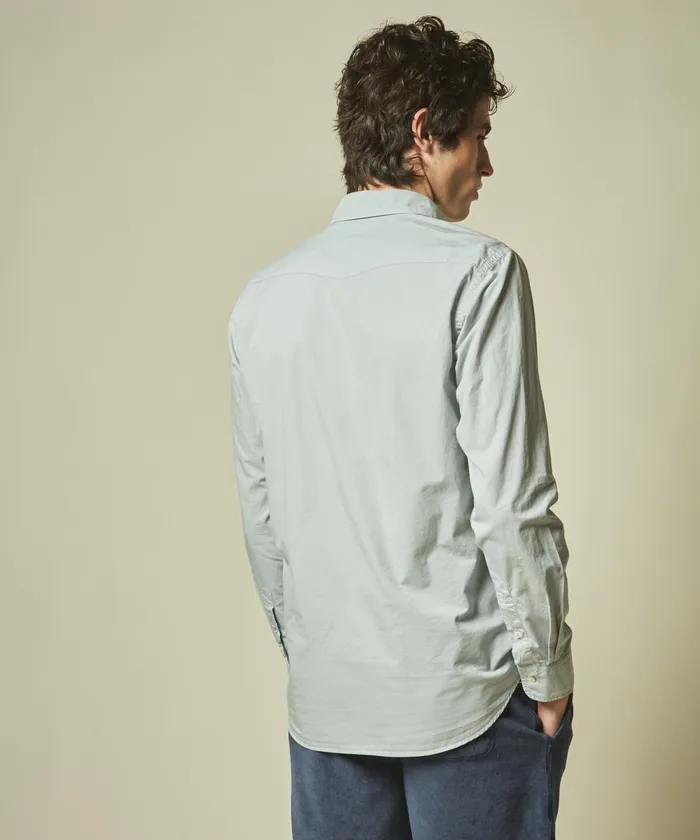 Men Hartford Shirts Celadon Twill Storm SlimFit Shirt