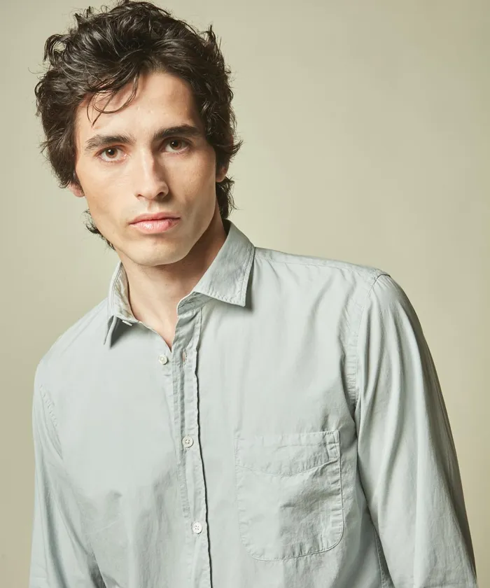 Men Hartford Shirts Celadon Twill Storm SlimFit Shirt