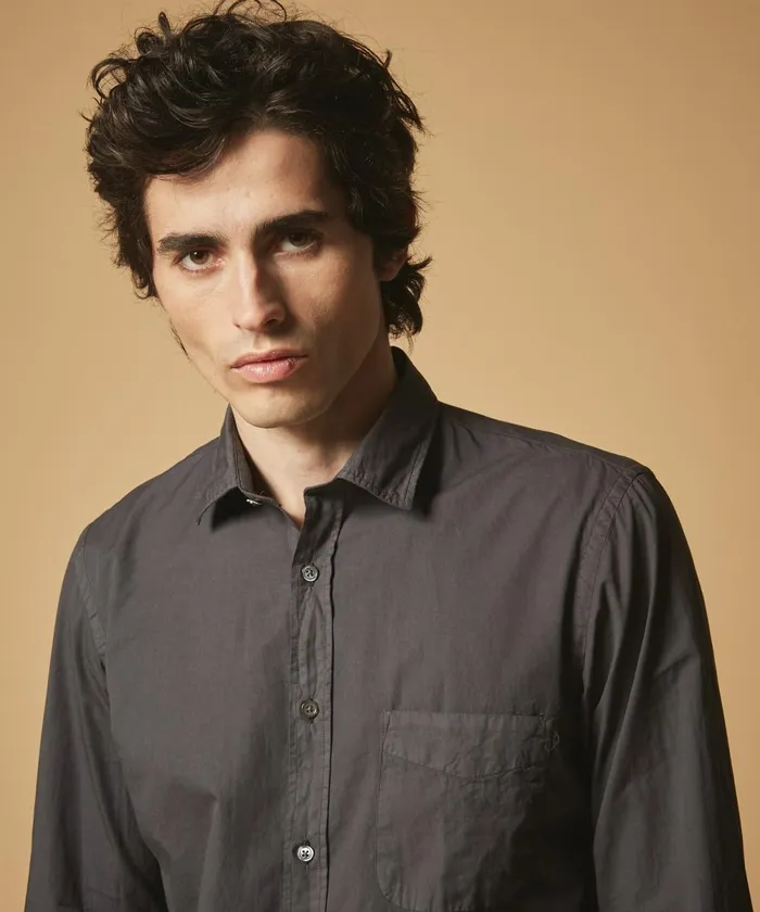 Men Hartford Shirts Graphite Twill Storm SlimFit Shirt