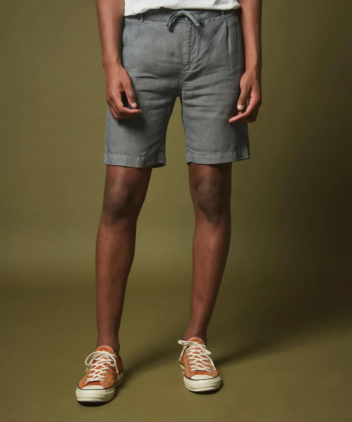 Men Hartford Shorts Blue Linen Tank Easy Shorts