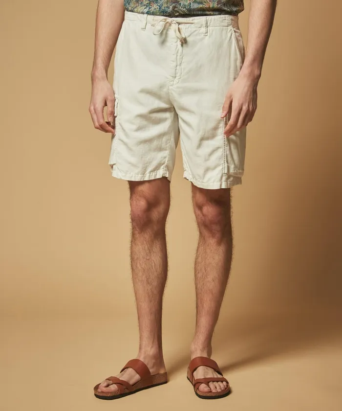 Men Hartford Shorts Chalk Linen Tyler Bermuda Shorts