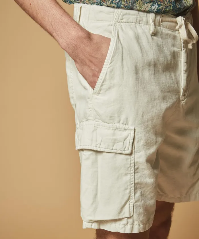 Men Hartford Shorts Chalk Linen Tyler Bermuda Shorts