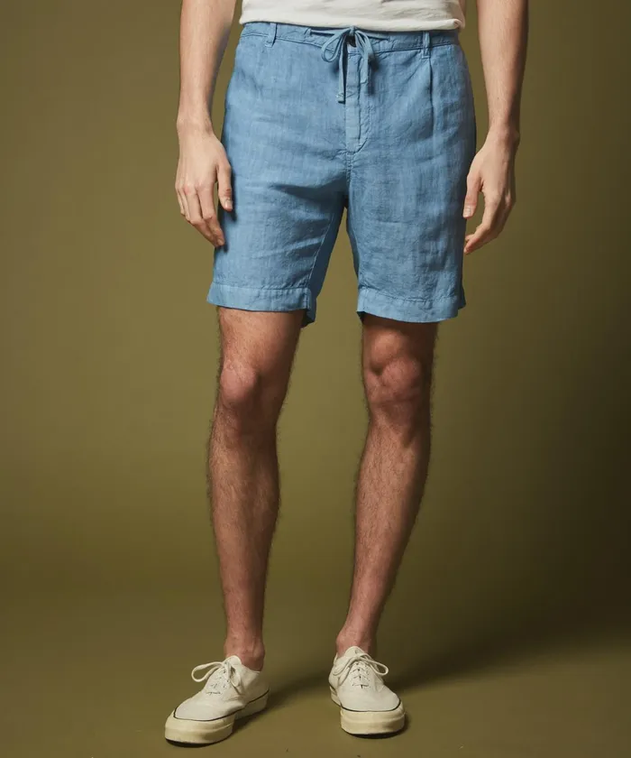 Men Hartford Shorts Chambray Linen Tank Easy Shorts