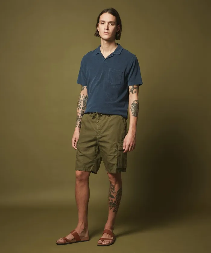 Men Hartford Shorts Green Cotton And Linen Tyler Bermuda Shorts