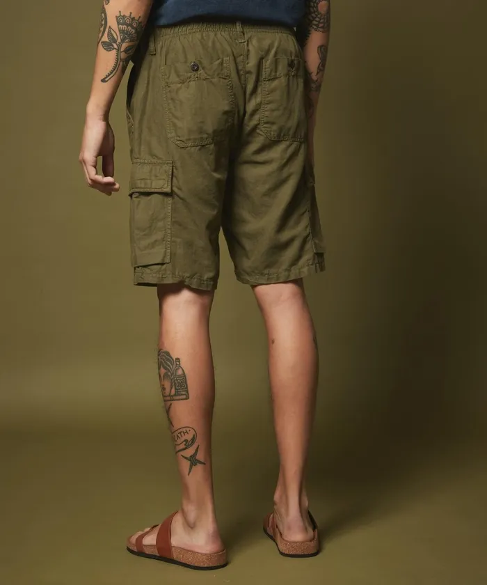 Men Hartford Shorts Green Cotton And Linen Tyler Bermuda Shorts