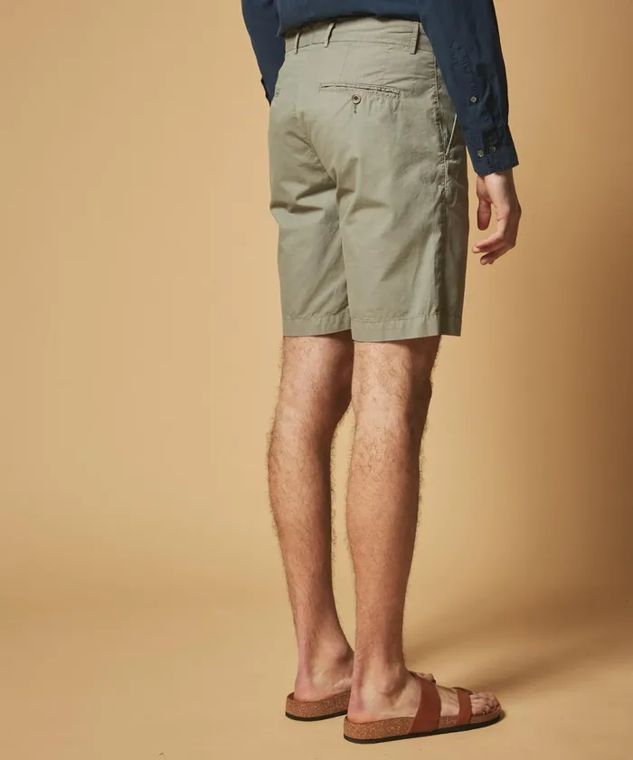 Men Hartford Shorts GreyGreen Cotton Twill Bobby Bermuda Shorts
