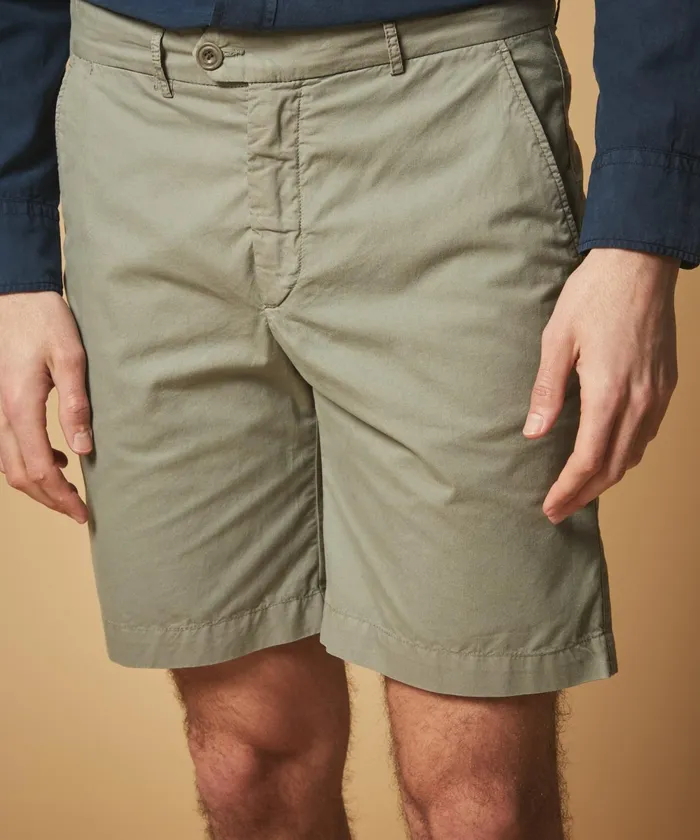 Men Hartford Shorts GreyGreen Cotton Twill Bobby Bermuda Shorts