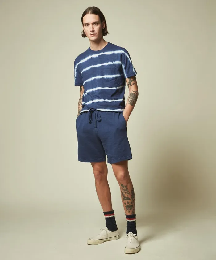 Men Hartford Shorts Indigo Light Cotton Bermuda Shorts