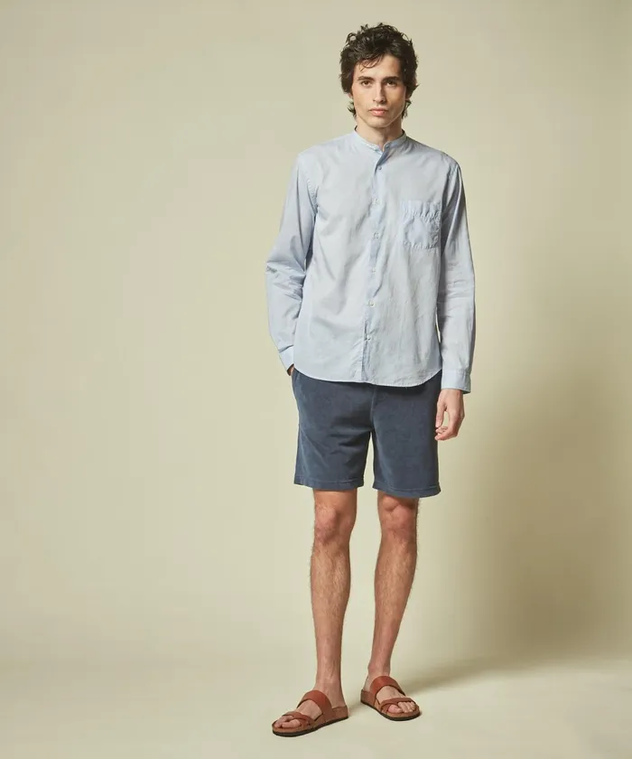 Men Hartford Shorts Petrol Blue Towelling Bermuda Shorts