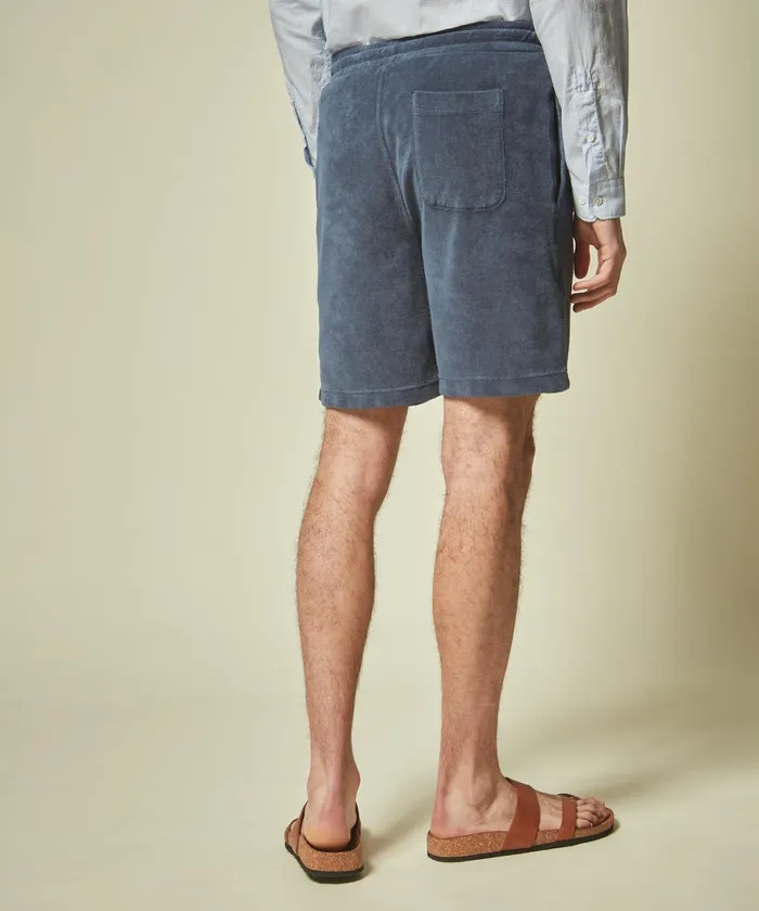 Men Hartford Shorts Petrol Blue Towelling Bermuda Shorts
