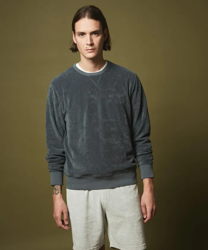 Men Hartford Sweaters Charcoal Towelling Sweatshirt