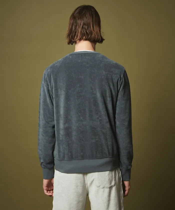 Men Hartford Sweaters Charcoal Towelling Sweatshirt
