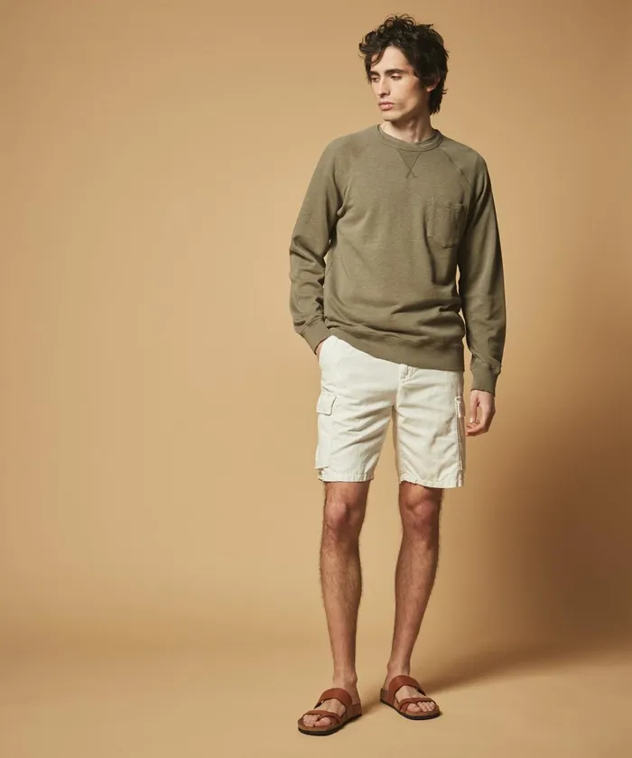 Men Hartford Sweaters Green French Terry Sweatshirt