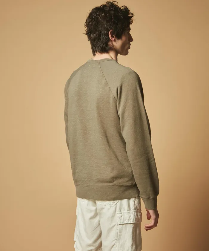 Men Hartford Sweaters Green French Terry Sweatshirt