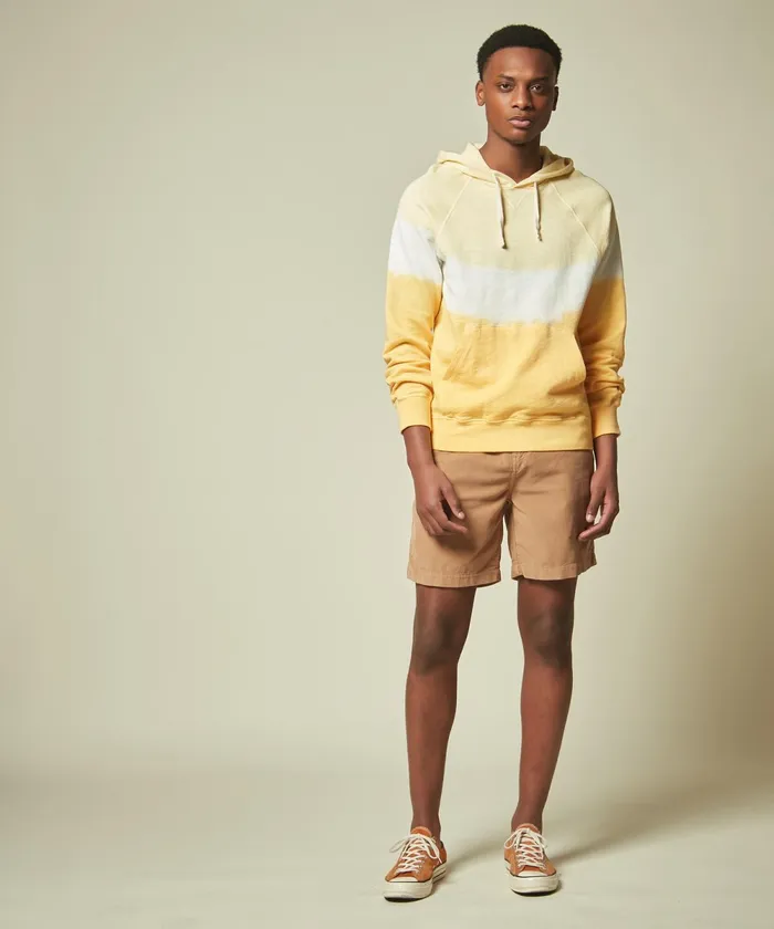 Men Hartford Sweaters Tie and Dye Yellow Hoody