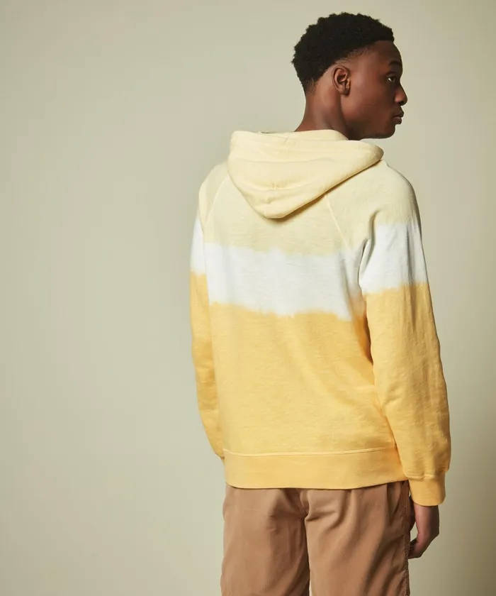Men Hartford Sweaters Tie and Dye Yellow Hoody
