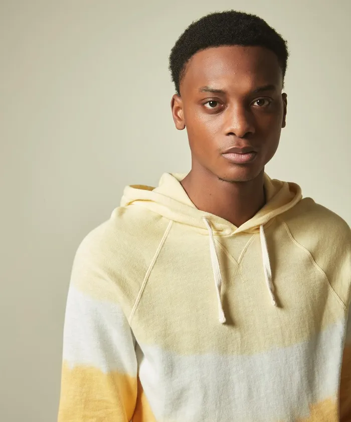 Men Hartford Sweaters Tie and Dye Yellow Hoody