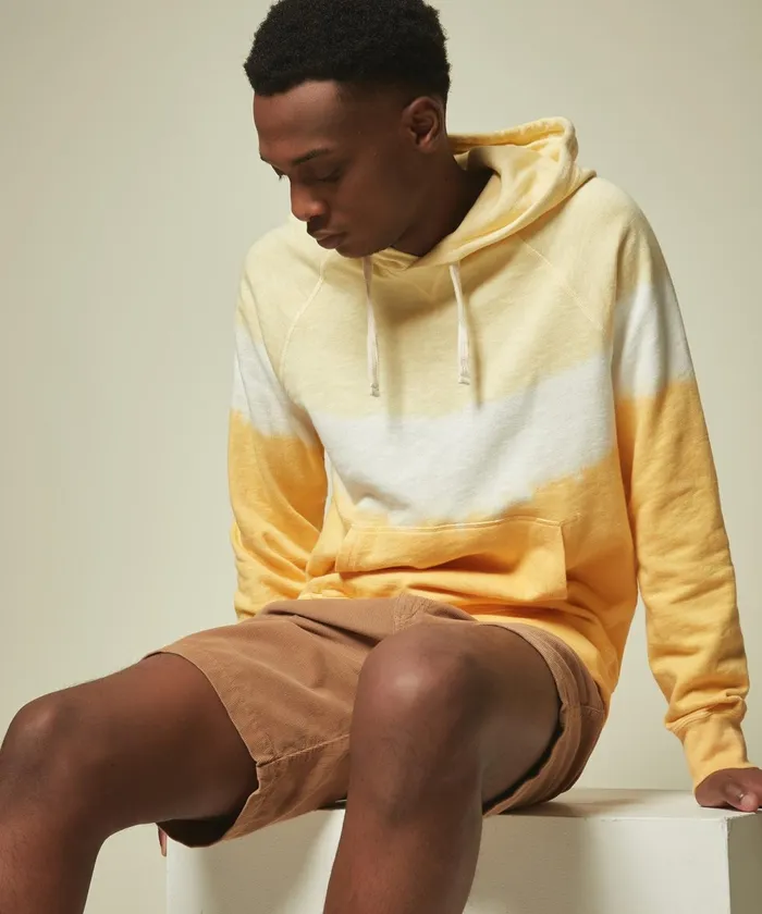 Men Hartford Sweaters Tie and Dye Yellow Hoody